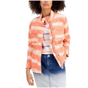 NWT Style & Co Jacket Anorak Orange Stripes XXL NWT